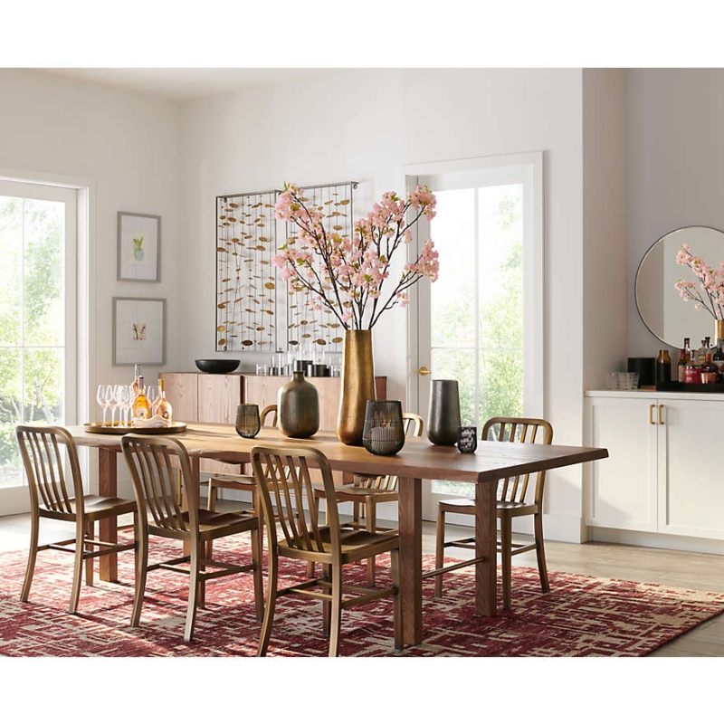 Dining Chair Brass Frame Charcoal Upholstery Architectural Sleek