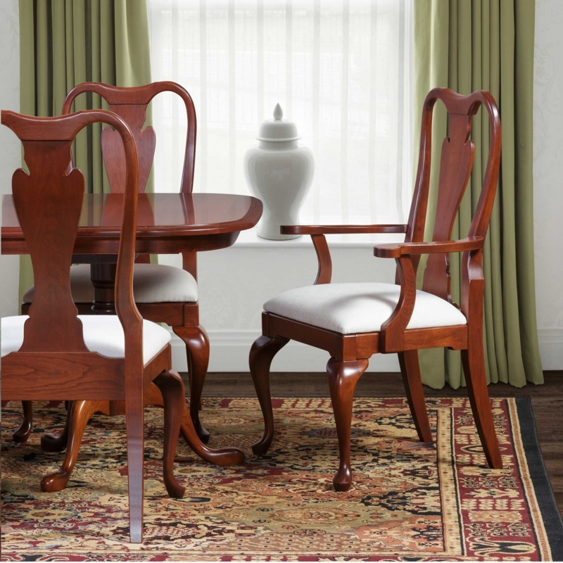 Dining Chair, Cherry Vase Splat Back, Queen Anne Dining Chair