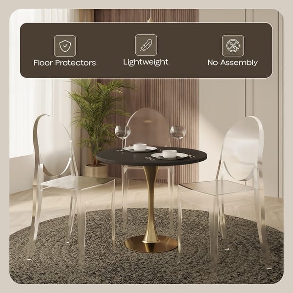 Dining Chair Clear Acrylic Ghost Style Glossy Finish