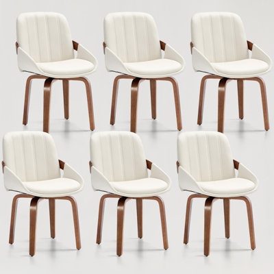 Dining Chair Cognac Faux Leather with Diamond Quilted Stitching