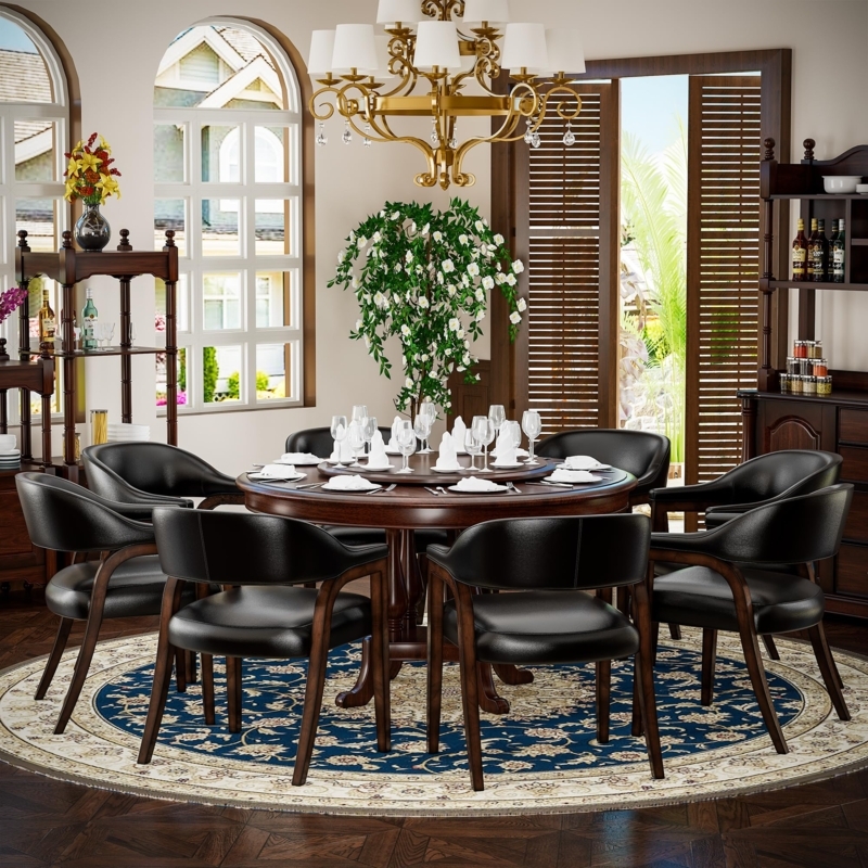 Dining Chair Cream Faux Leather Open Back Cutout Barrel