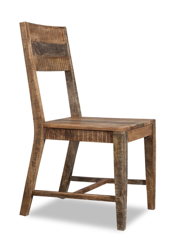 Dining Chair Curved Barrel Back, Tapered Legs, Wood Grain