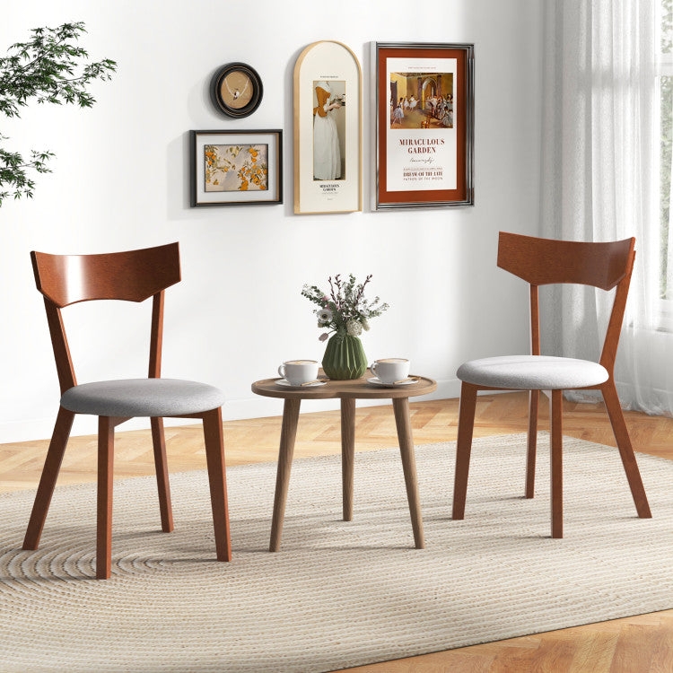 Dining Chair Curved Plywood Back Black Faux Leather Seat