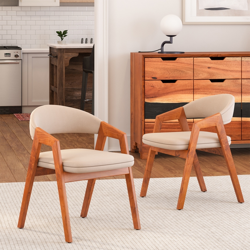 Dining Chair Curved Slat Back Charcoal Mid Century Modern