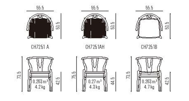 Dining Chair Dimensions Guide, Wood Slat Back, Black Seat