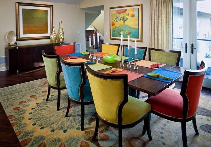 Dining Chair Eiffel Base Molded Shell Colorful Mid-Century Style