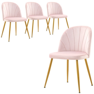 Dining Chair: Elegant Channel Tufted Velvet with Rich Gold Finish