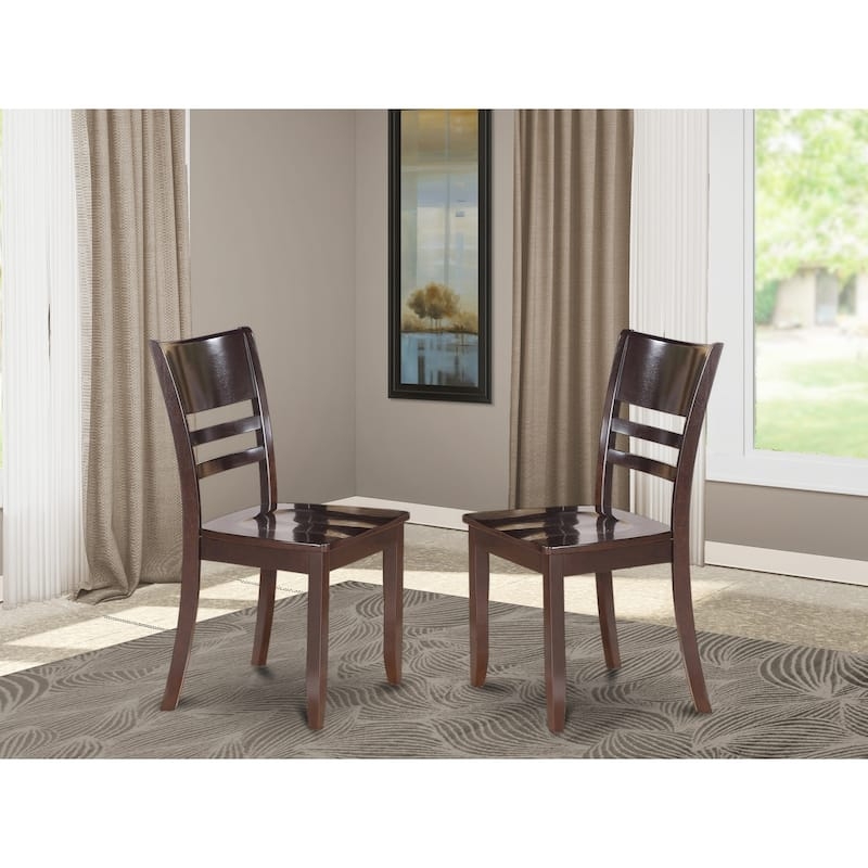 Dining Chair Espresso Horizontal Slat Back Contoured Seat Modern