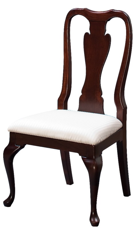 Dining Chair, Fiddle Back Splat, Dark Wood Finish, Classic Wood Side Chair