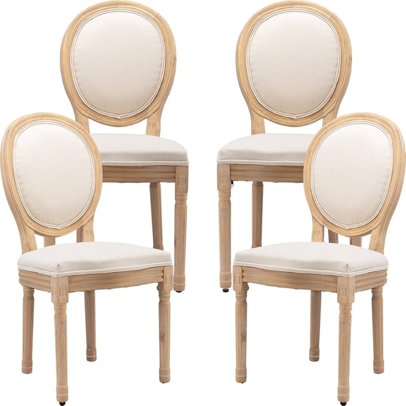 Dining Chair French Country Cane Oval Back Fluted Legs