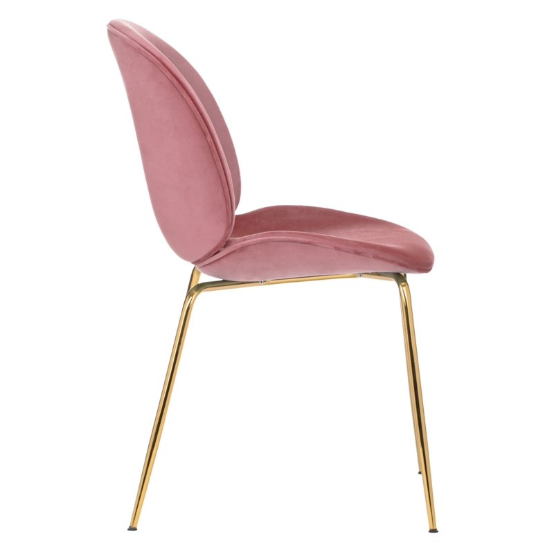 Dining Chair: Glam Velvet Upholstery with Polished Gold Chrome Legs