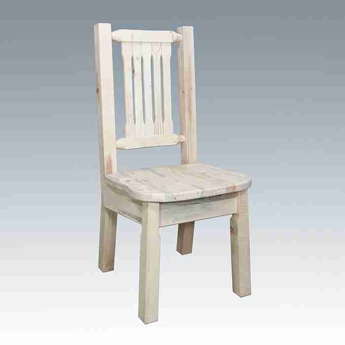 Dining Chair Handcrafted Amish Style Log Frame Slat Back Contoured (70 chars)