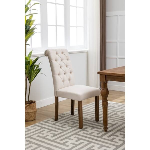 Dining Chair Heather Gray Upholstery Tapered Wood Legs