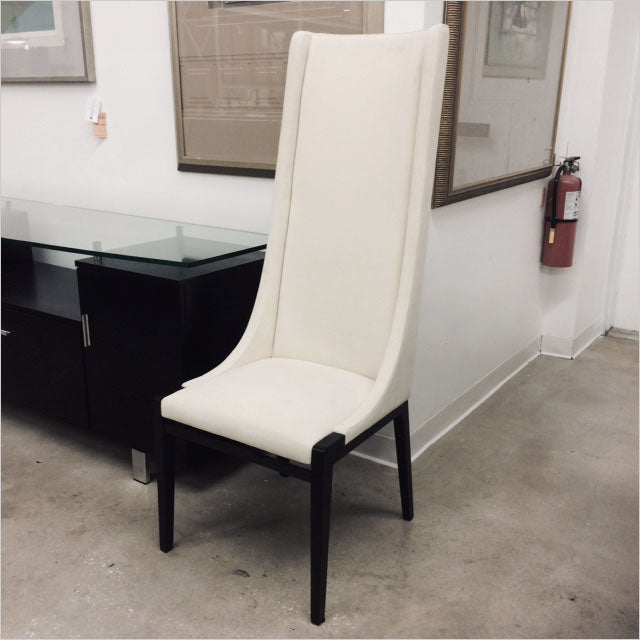 Dining Chair High Back Charcoal Gray Slim Metal Legs