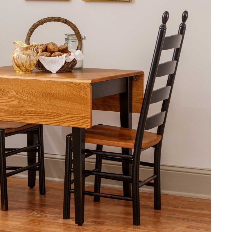 Dining Chair Honey Brown Shaker Style Drop Leaf Turned Legs