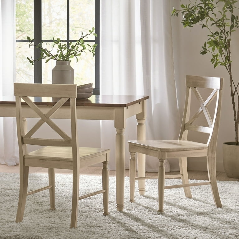 Dining Chair Ladder Back Antique White Finish Farmhouse
