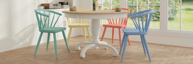 Dining Chair Ladder Back Coastal Cottage Colorful Paint Finish