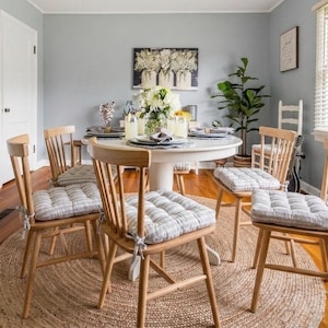 Dining Chair Light Grey Wingback Silhouette with Button Tufting