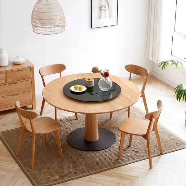 Dining Chair Light Wood Spindle Back Scandinavian Minimalist
