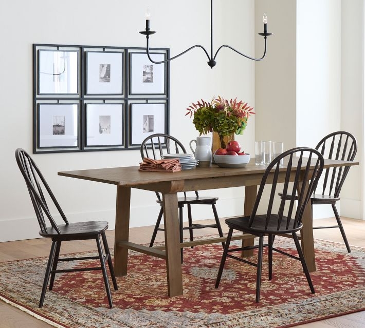 Dining Chair Matte Black Spindle Back Tapered Legs Contoured Seat