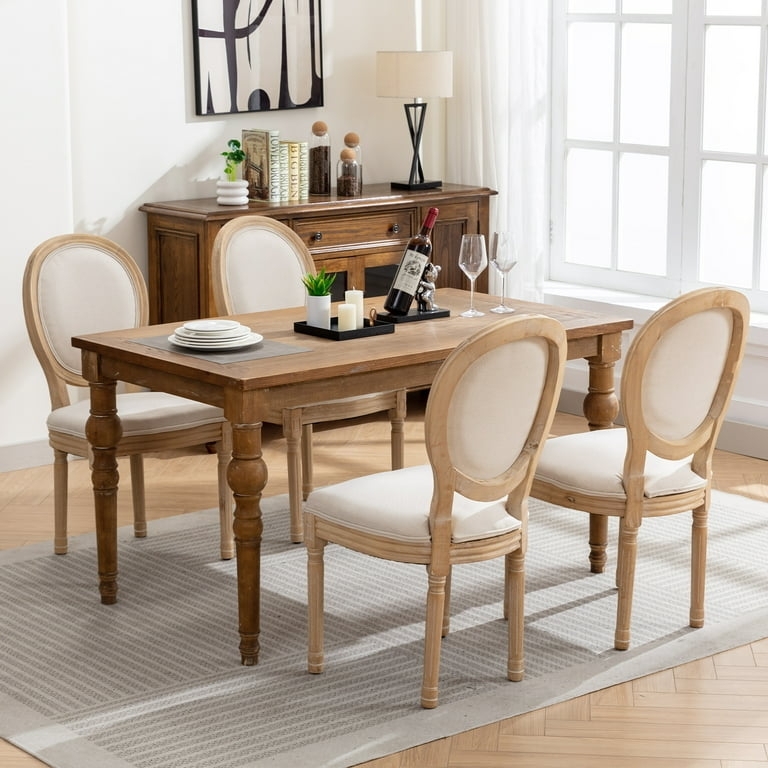 Dining Chair Medallion Back Fluted Legs Weathered Finish