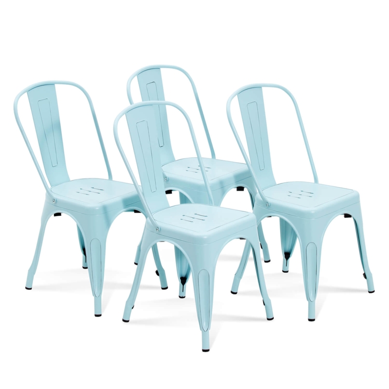 Dining Chair Metal Frame Wood Toned Seat X Back Farmhouse Set