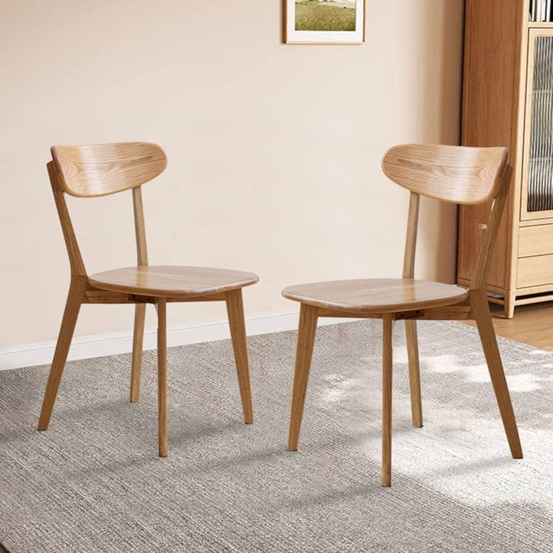 Dining Chair Mid Century Spindle Back Tapered Legs Oak Finish