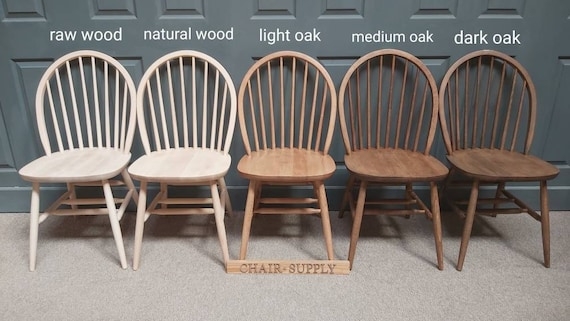 Dining Chair Modern Windsor Back Spindle Light Wood Tapered Legs