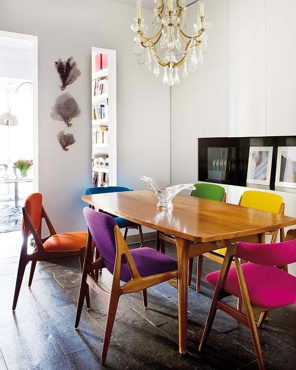 Dining Chair Molded Shell Wire Base Colorful Mid-Century Set
