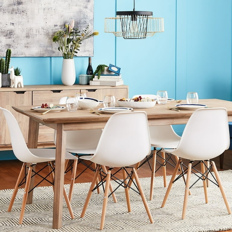 Dining Chair Multi Colored Set Molded Seat Eiffel Base Plastic Chairs
