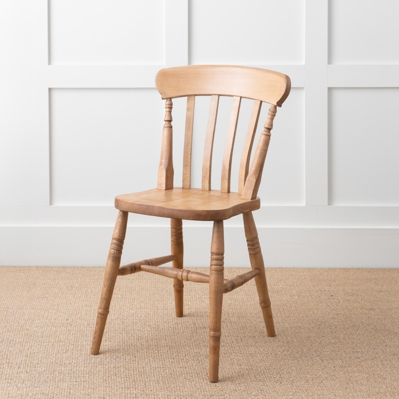 Dining Chair Navy Blue Farmhouse Slat Back with Turned Legs