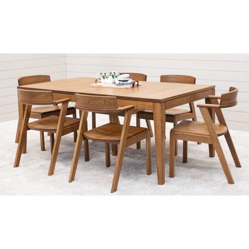 Dining Chair Oak Finish Curved Spindled Back Charcoal Seat
