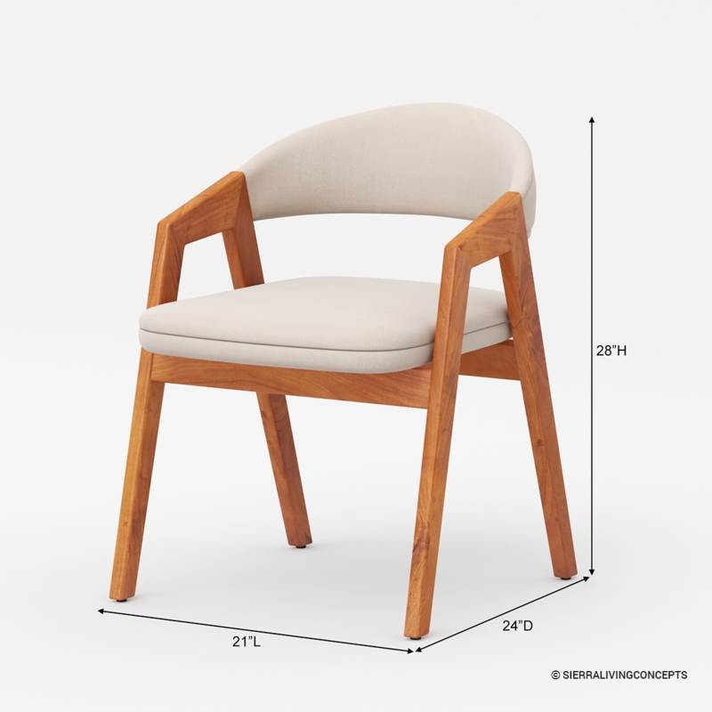 Dining Chair Open Back Tapered Legs Gray Mid Century