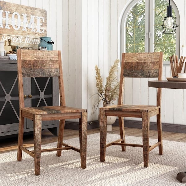 Dining Chair Organic Modern Backrest & Splayed Metal Legs