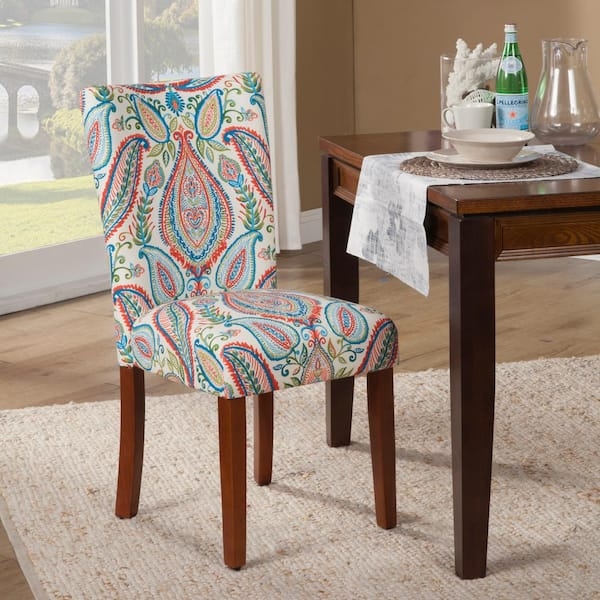Dining Chair Paisley Pattern High Back Upholstered Colorful