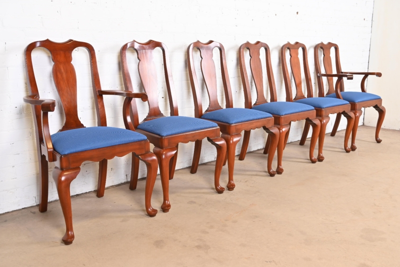Dining Chair, Polished Finish, Splat Back, Cherry Wood Style