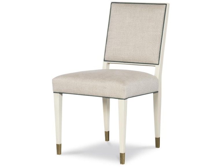 Dining Chair Ring Pull Back Metal Ferrules Neutral Upholstery