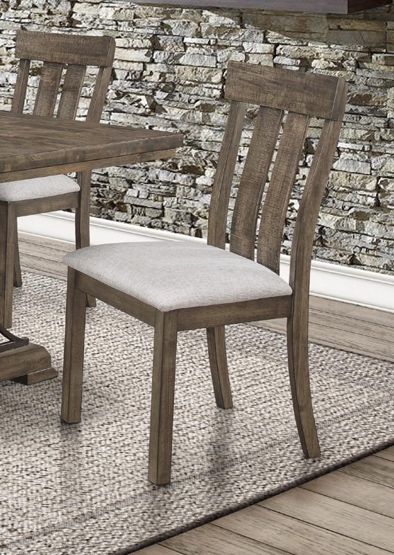 Dining Chair Rustic Cross Back Distressed Wood Tone Brown Oak Finish