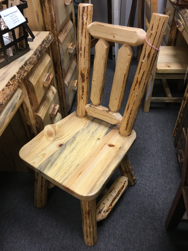Dining Chair Rustic Log Construction Hand Peeled Pine Lodge (64 chars)