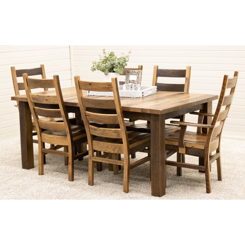 Dining Chair Saw Mark Distressed Slat Back Reclaimed Wood Look Texture