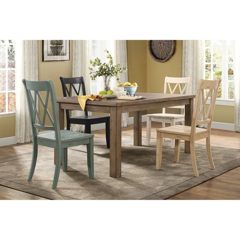 Dining Chair Set Muted Green Finish Ladder Back Farmhouse Style (69 chars)