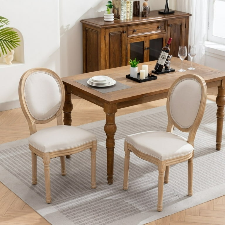 Dining Chair Set with Cutout Back and Tapered Wood Legs
