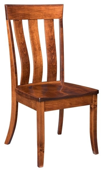 Dining Chair Six Slat Back Cherry Toned Finish Mission Style Classic