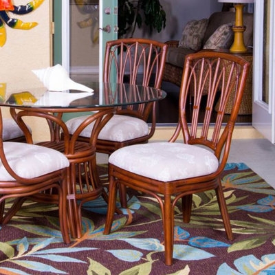 Dining Chair Slat Back High Design with Espresso Finish and Seat