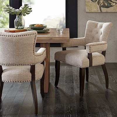 Dining Chair Slate Blue Upholstery with Curved Wraparound Back