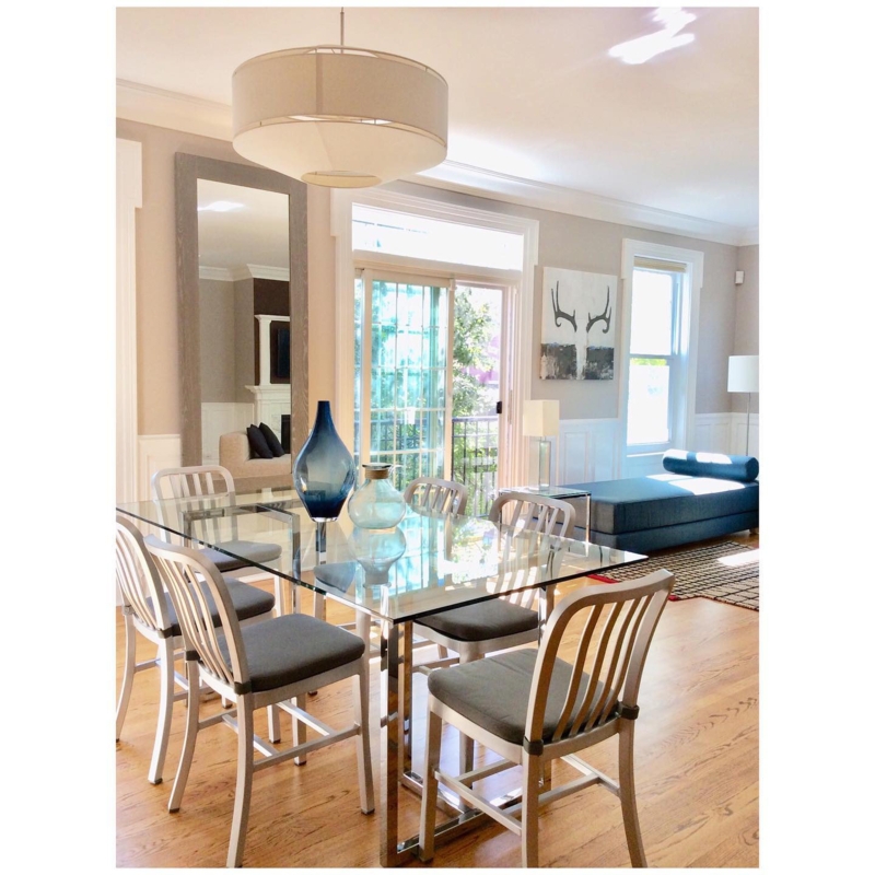 Dining Chair Slender Brass Frame Black Upholstery Contemporary