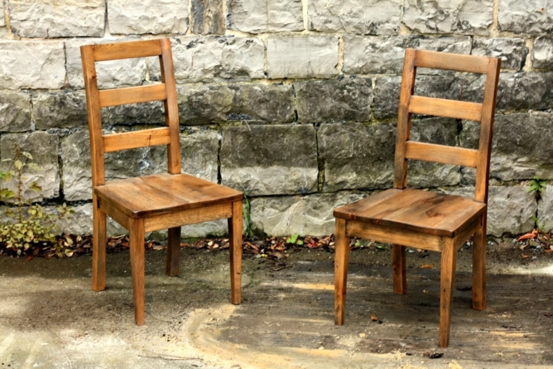 Dining Chair Smoked Oak Kitchen Seating Distressed Finish