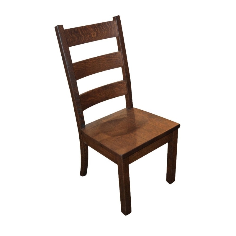 Dining Chair Sturdy Handcrafted Wood Side H-Stretcher Grain