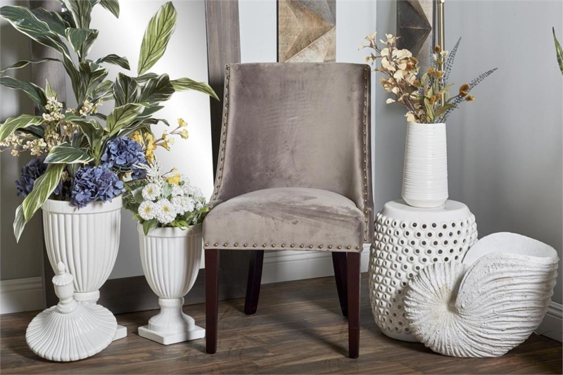 Dining Chair Traditional Shield Back Cutout with Nailhead Trim