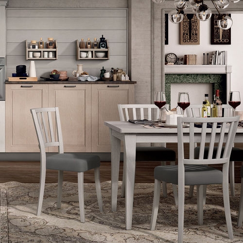 Dining Chair Transitional Light Wood Frame Grey Curved Back